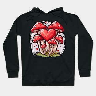 Mushroom Heart - Love Valentine's Day Lover Couple Cute Funny Hoodie